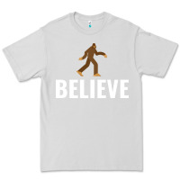Dove Grey believe bigfoot white Premium Tee - artisFamous