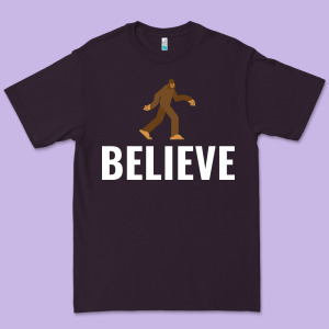Believe Bigfoot White Premium Tee Designed By Artisfamous