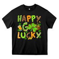 Black St. Patrick's Happy go lucky Heavy Core Tee - OliviaCreatesArt