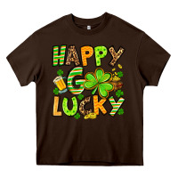 Chocolate Brown St. Patrick's Happy go lucky Heavy Core Tee - OliviaCreatesArt