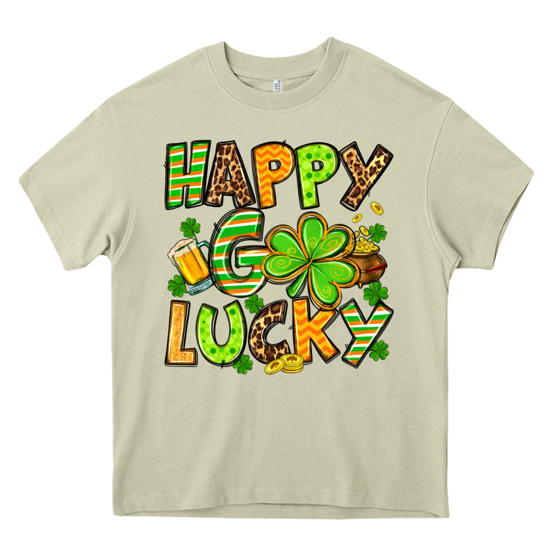 St. Patrick's Happy Go Lucky Heavy Core Tee by OliviaCreatesArt | Teevron