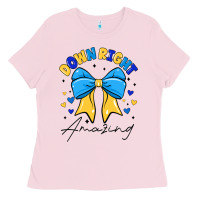 Bubblegum Pink Down Right Amazing Ladies Tee - CowhideDigitalArt