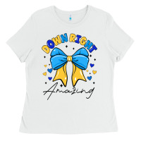 White Down Right Amazing Ladies Tee - CowhideDigitalArt