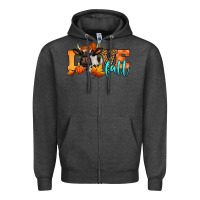 Charcoal Heather love fall holstein cow Zipper Hoodie - Jasminsmagicworld