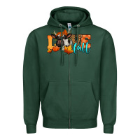 Sports Green love fall holstein cow Zipper Hoodie - Jasminsmagicworld