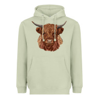 Matcha highland cow Heavyweight Hoodie - RanaPortraitStore