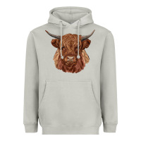 Moon Dust highland cow Heavyweight Hoodie - RanaPortraitStore