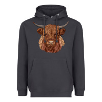 Smoke highland cow Heavyweight Hoodie - RanaPortraitStore