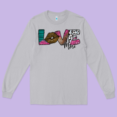 Love More Long Sleeve Tee Designed By Sublimationcraftshop