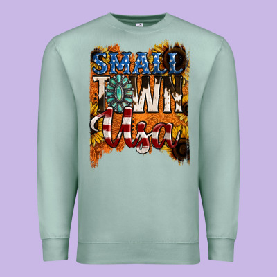 Small Town Usa Gemstone Premium Sweatshirt Designed By Jasminsmagicworld