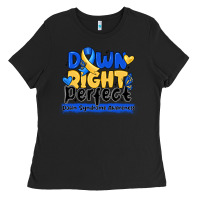 Black down right perfect down syndrome awareness Ladies Tee - CowhideDigitalArt