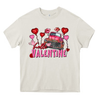 Cream Hello Valentine Valentine's Day truck Heavy Core Tee - FaDigitalArtStudio