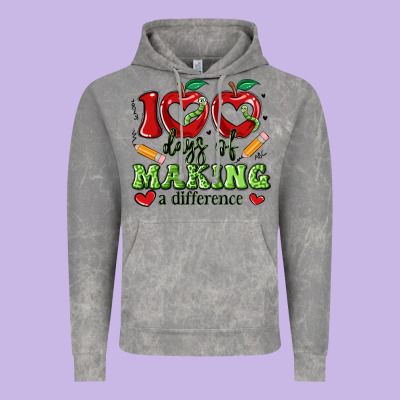 100 Days Of Making A Difference Vintage Hoodie Designed By Artiststas