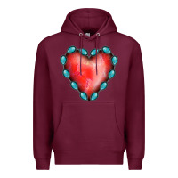 Burgundy Gemstone Red Heart Premium Hoodie - Jasminsmagicworld
