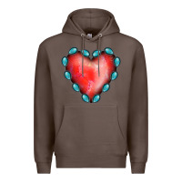 Coffee Gemstone Red Heart Premium Hoodie - Jasminsmagicworld