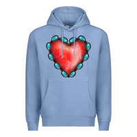 Colony Blue Gemstone Red Heart Premium Hoodie - Jasminsmagicworld