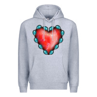Heather Grey Gemstone Red Heart Premium Hoodie - Jasminsmagicworld