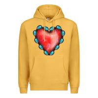 Mustard Gemstone Red Heart Premium Hoodie - Jasminsmagicworld