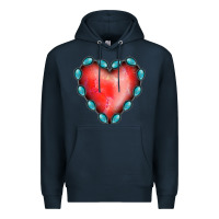 Navy Gemstone Red Heart Premium Hoodie - Jasminsmagicworld