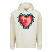Oatmeal Heather Gemstone Red Heart Premium Hoodie - Jasminsmagicworld