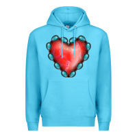 Ocean Blue Gemstone Red Heart Premium Hoodie - Jasminsmagicworld