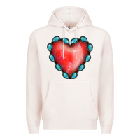 Pale Pink Gemstone Red Heart Premium Hoodie - Jasminsmagicworld