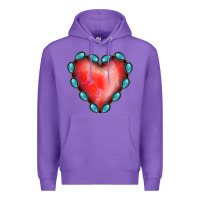 Purple Gemstone Red Heart Premium Hoodie - Jasminsmagicworld