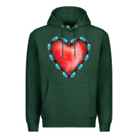 Sports Green Gemstone Red Heart Premium Hoodie - Jasminsmagicworld