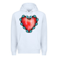 White Gemstone Red Heart Premium Hoodie - Jasminsmagicworld
