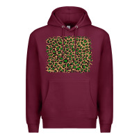 Burgundy leopard with green glitter Premium Hoodie - Artiststas