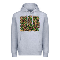 Heather Grey leopard with green glitter Premium Hoodie - Artiststas