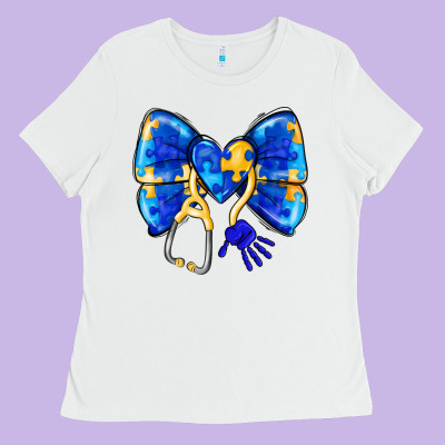 Down Syndrome Ribbon Ladies Tee Designed By Cowhidedigitalart