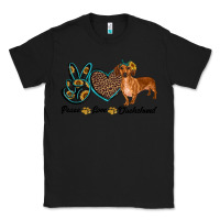 Black peace love dachshund Classic Tee - RanaPortraitStore