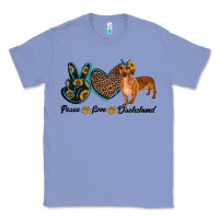 Colony Blue peace love dachshund Classic Tee - RanaPortraitStore