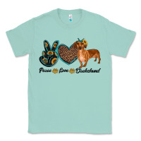 Seafoam peace love dachshund Classic Tee - RanaPortraitStore
