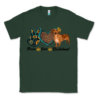 Sports Green peace love dachshund Classic Tee - RanaPortraitStore