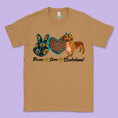 Peace Love Dachshund Classic Tee Designed By Ranaportraitstore
