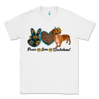 White peace love dachshund Classic Tee - RanaPortraitStore
