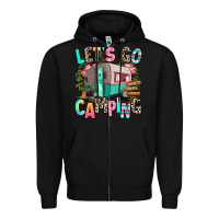 Black let's go camping Zipper Hoodie - RanaPortraitStore