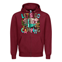 Burgundy let's go camping Zipper Hoodie - RanaPortraitStore