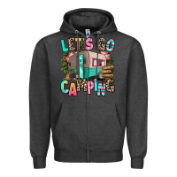 Charcoal Heather let's go camping Zipper Hoodie - RanaPortraitStore