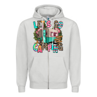 Dove Grey let's go camping Zipper Hoodie - RanaPortraitStore
