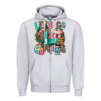 Heather Grey let's go camping Zipper Hoodie - RanaPortraitStore