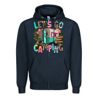 Navy let's go camping Zipper Hoodie - RanaPortraitStore