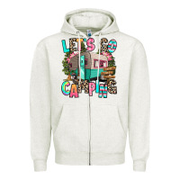 Oatmeal Heather let's go camping Zipper Hoodie - RanaPortraitStore