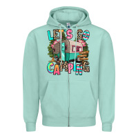Seafoam let's go camping Zipper Hoodie - RanaPortraitStore
