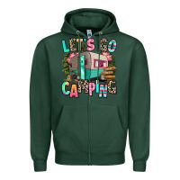 Sports Green let's go camping Zipper Hoodie - RanaPortraitStore