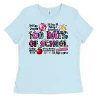 Baby Blue 100 days of school Ladies Tee - LillyAllenDesigns