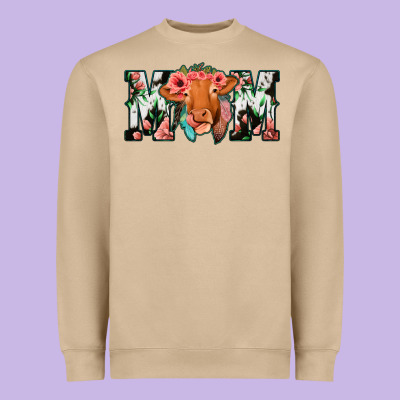 Cow Mom Heavyweight Sweatshirt Designed By Jasminsmagicworld