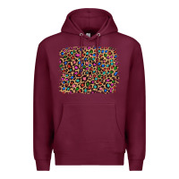 Burgundy leopard with multiple color glitters Premium Hoodie - Artiststas